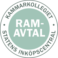 Ljusgrön logotyp för det Statliga Ramavtalet för Tryckeritjänster.